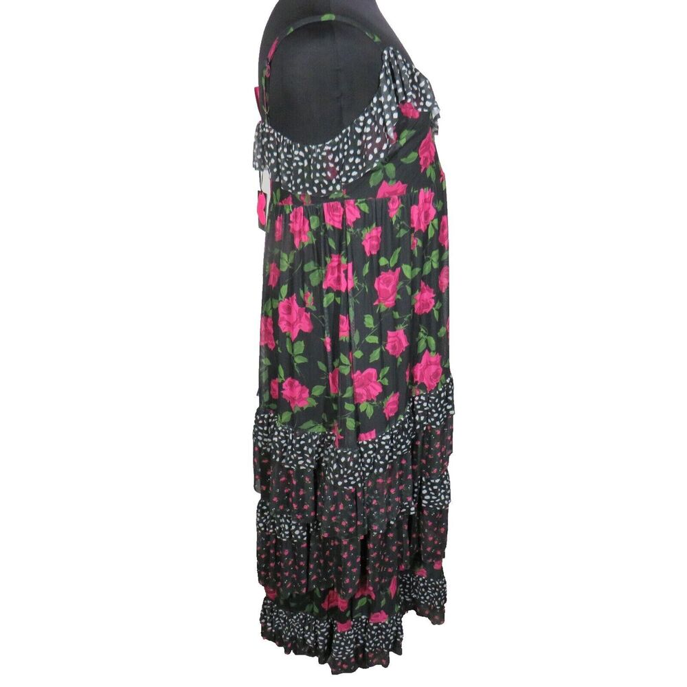 Torrid Betsey Johnson Floral Ruffle Tiered Sleeveless Flowy Maxi Dress Plus 1X - Picture 5 of 11